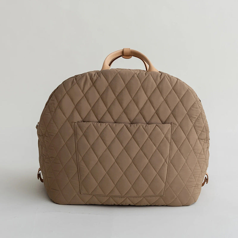 HKM-7135165 Soft Nylon Pet Handbag for Cats - Available in Pink, Khaki, Beige, Gray, and Black - Two Sizes Options