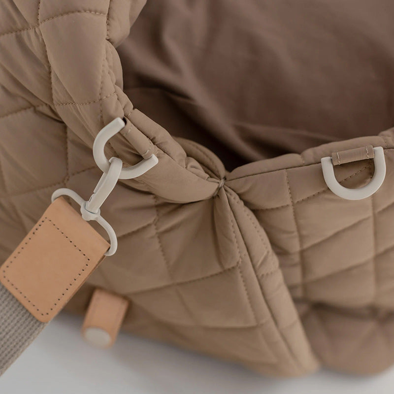 HKM-7135165 Soft Nylon Pet Handbag for Cats - Available in Pink, Khaki, Beige, Gray, and Black - Two Sizes Options