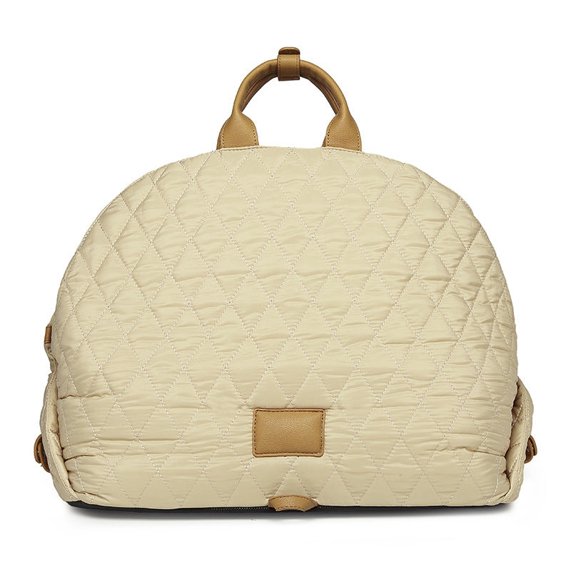 HKM-7135165 Soft Nylon Pet Handbag for Cats - Available in Pink, Khaki, Beige, Gray, and Black - Two Sizes Options