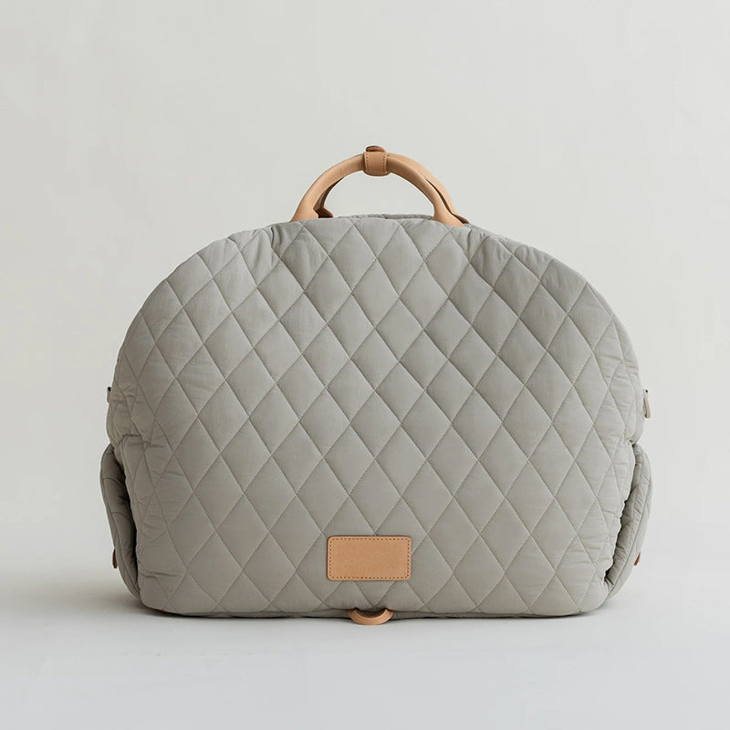 HKM-7135165 Soft Nylon Pet Handbag for Cats - Available in Pink, Khaki, Beige, Gray, and Black - Two Sizes Options