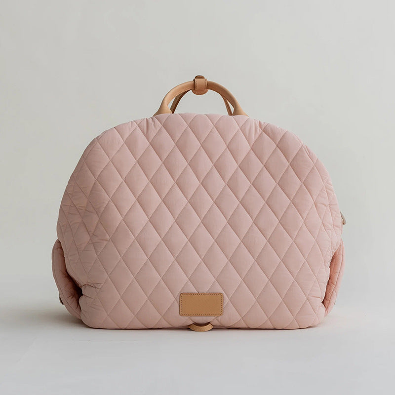 HKM-7135165 Soft Nylon Pet Handbag for Cats - Available in Pink, Khaki, Beige, Gray, and Black - Two Sizes Options
