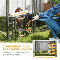 HKM-7136573 Outdoor Dog Kennel with Roof - Spacious, Weather-Resistant Steel Structure for Medium Dogs