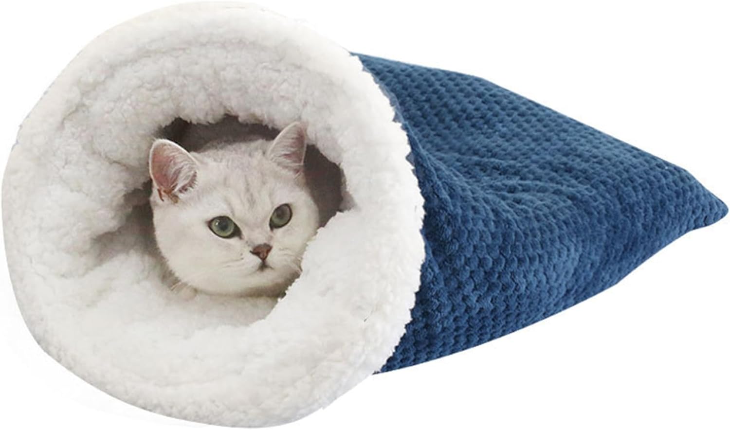 HKM-7136957 Cozy Sleeping Bag for Cats, Warm Semi-Enclosed Crinkle Sack Bed for Cats Up to 6kg
