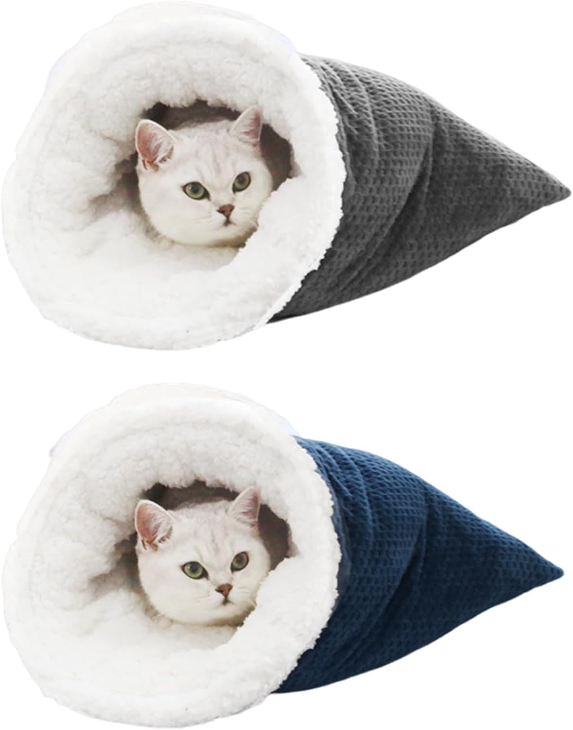 HKM-7136957 Cozy Sleeping Bag for Cats, Warm Semi-Enclosed Crinkle Sack Bed for Cats Up to 6kg