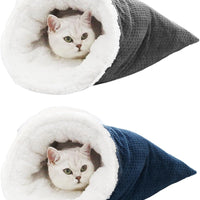 HKM-7136957 Cozy Sleeping Bag for Cats, Warm Semi-Enclosed Crinkle Sack Bed for Cats Up to 6kg