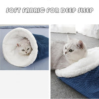HKM-7136957 Cozy Sleeping Bag for Cats, Warm Semi-Enclosed Crinkle Sack Bed for Cats Up to 6kg