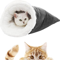 HKM-7136957 Cozy Sleeping Bag for Cats, Warm Semi-Enclosed Crinkle Sack Bed for Cats Up to 6kg