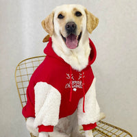 HKM-7137469 Christmas Deer Hooded Fleece Pet Sweatshirt for Dogs and Cats, Sizes XS to XXL