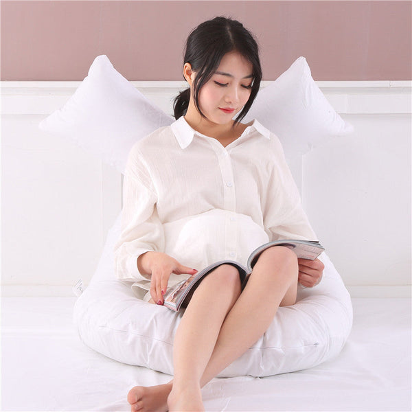 HKM-713747 U-Shaped Large Waist Pillow for Side Sleepers - 80x160cm, Pure Cotton and Polyester Filling, 1.8kg