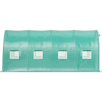 HKM-7137725 Portable Walk-in Tunnel Greenhouse with Galvanized Steel Frame and Zippered Door, 14.8 x 6.6 x 6.6 Ft, Green