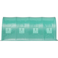 HKM-7137725 Portable Walk-in Tunnel Greenhouse with Galvanized Steel Frame and Zippered Door, 14.8 x 6.6 x 6.6 Ft, Green