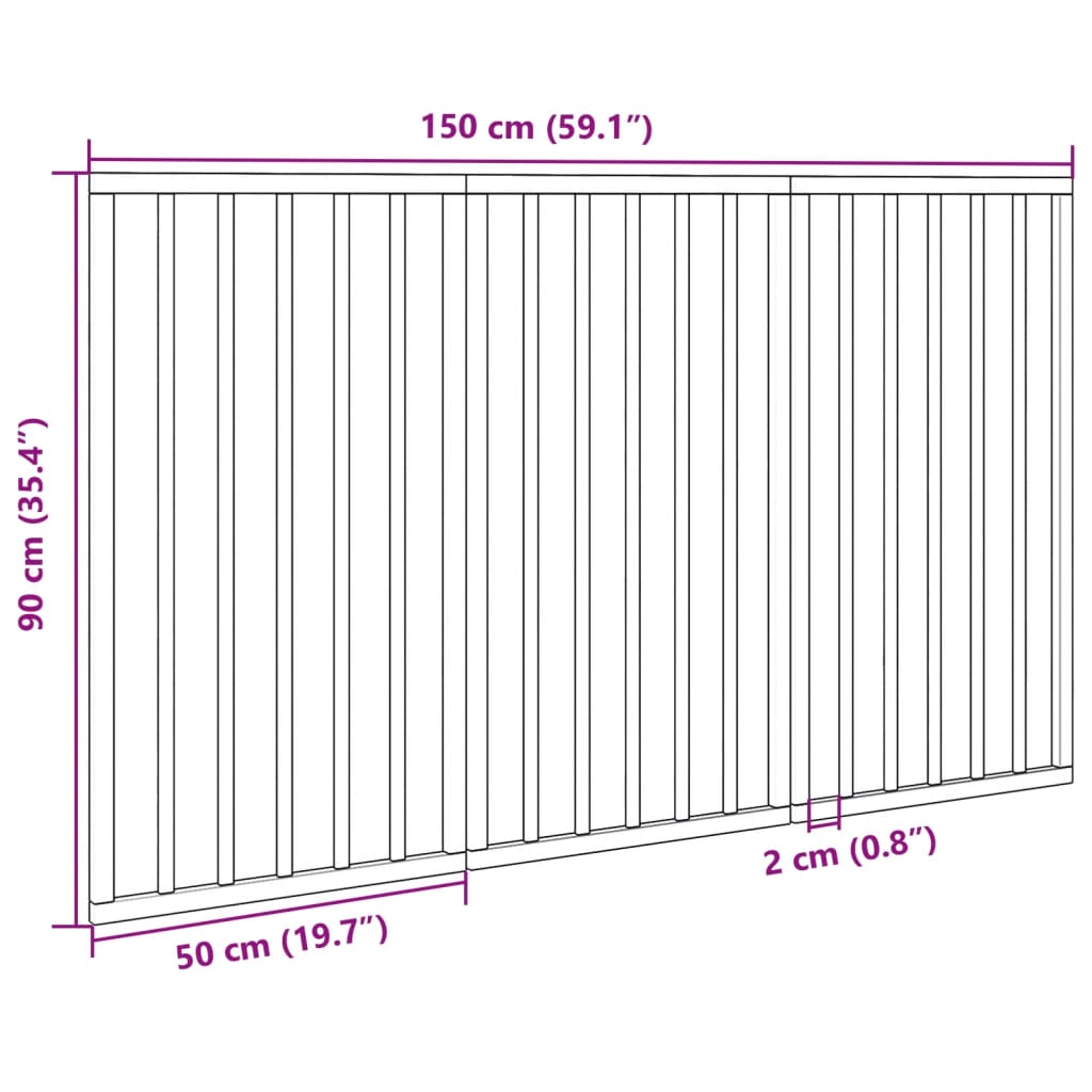 HKM-7137981 Foldable 3-Panel Dog Gate in Poplar Wood, 150 cm Length, Brown/Black/White Options