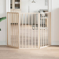 HKM-7137981 Foldable 3-Panel Dog Gate in Poplar Wood, 150 cm Length, Brown/Black/White Options