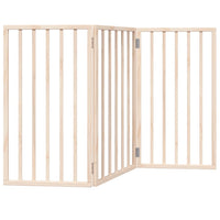 HKM-7137981 Foldable 3-Panel Dog Gate in Poplar Wood, 150 cm Length, Brown/Black/White Options