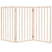 HKM-7137981 Foldable 3-Panel Dog Gate in Poplar Wood, 150 cm Length, Brown/Black/White Options