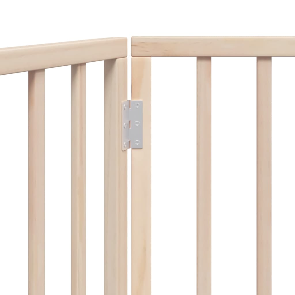 HKM-7137981 Foldable 3-Panel Dog Gate in Poplar Wood, 150 cm Length, Brown/Black/White Options