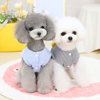 HKM-7138493 Personalized Casual Dog Vest in Blue and Black - Cotton Pet Clothing