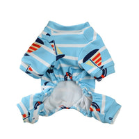HKM-7139261 Striped Sailor Pants for Dogs - Casual Four-Legged Pet Clothing in Blue, Yellow, and Pink
