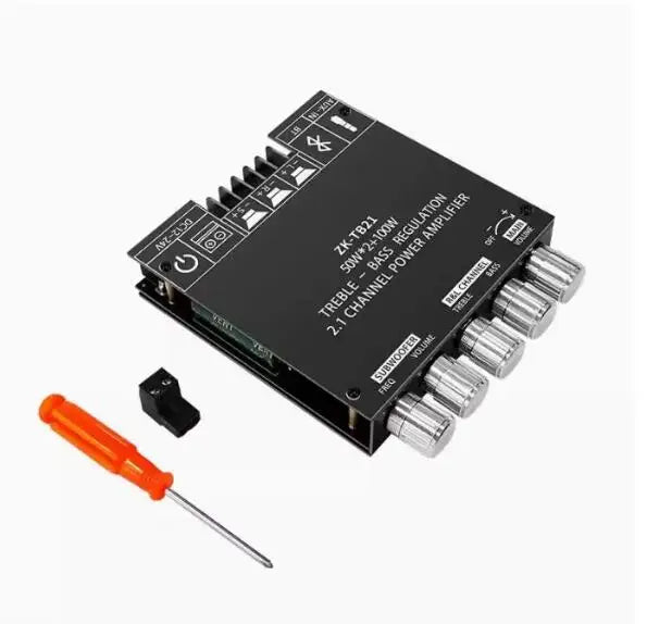 HKM-713939 ZK-TB21 2.1 Channel Power Amplifier with NE5532 and TPA3116D2 Technology, Supports 2x50W + 100W Subwoofer, DC 12-24V