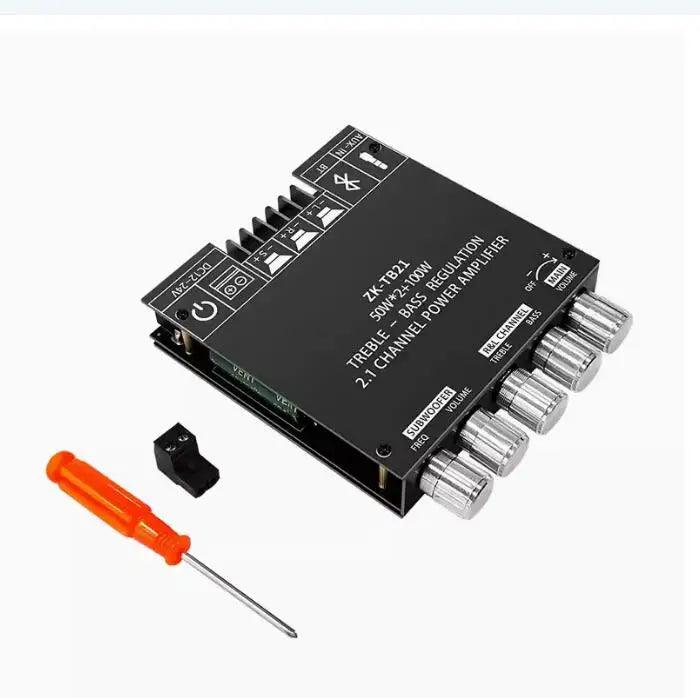 HKM-713939 ZK-TB21 2.1 Channel Power Amplifier with NE5532 and TPA3116D2 Technology, Supports 2x50W + 100W Subwoofer, DC 12-24V