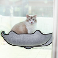 HKM-7140285 Window Sill Cat Hammock with Suction Cups - EVA and Felt Cloth, Removable Washable Mat, Indoor Outdoor Use