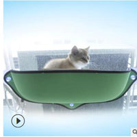 HKM-7140285 Window Sill Cat Hammock with Suction Cups - EVA and Felt Cloth, Removable Washable Mat, Indoor Outdoor Use