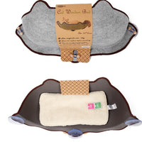 HKM-7140285 Window Sill Cat Hammock with Suction Cups - EVA and Felt Cloth, Removable Washable Mat, Indoor Outdoor Use