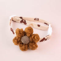 HKM-7140669 Cartoon Pet Collar with Bell for Cats and Dogs - Available in Floral and Bear Designs