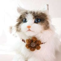 HKM-7140669 Cartoon Pet Collar with Bell for Cats and Dogs - Available in Floral and Bear Designs
