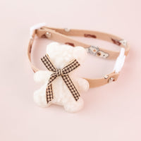 HKM-7140669 Cartoon Pet Collar with Bell for Cats and Dogs - Available in Floral and Bear Designs