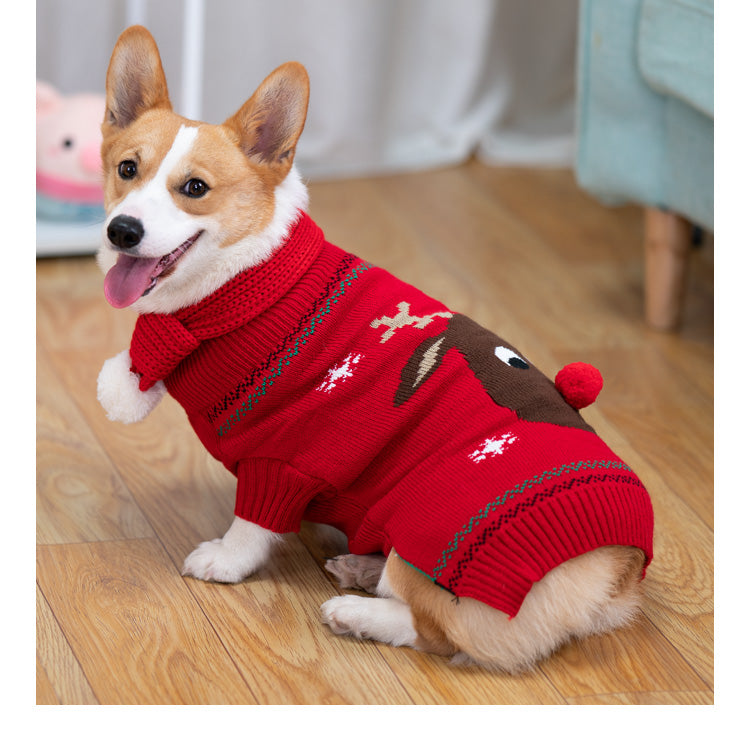 HKM-7143101 Padded Winter Coat with Scarf for Pets – Available in Red and Black, Sizes S to 2XL
