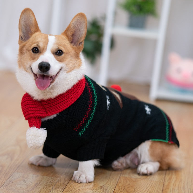 HKM-7143101 Padded Winter Coat with Scarf for Pets – Available in Red and Black, Sizes S to 2XL