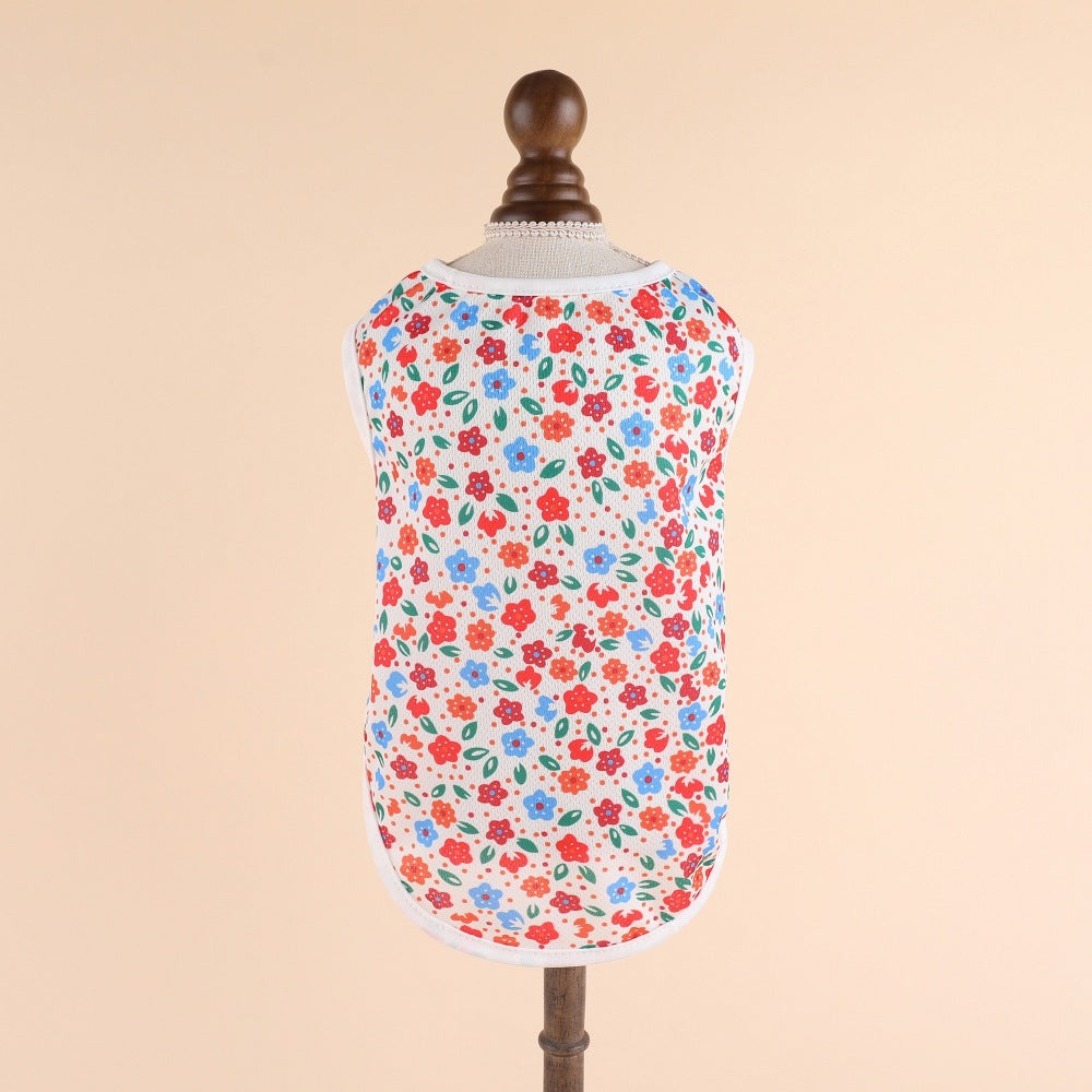 HKM-7144253 Summer Striped Pet Vest for Dogs and Cats - Various Colors and Floral Designs