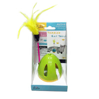 HKM-7144637 Interactive Feather Tumbler Cat Toy - Grass Green, Blue, Rose Red - ABS Material, 7¡ÁH26cm