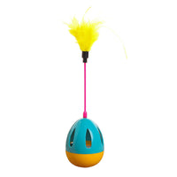 HKM-7144637 Interactive Feather Tumbler Cat Toy - Grass Green, Blue, Rose Red - ABS Material, 7¡ÁH26cm