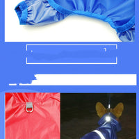 HKM-7145021 Reflective Waterproof Boxer Jumpsuit for Pets - Double-Breathable Raincoat Available in Various Sizes