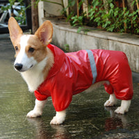 HKM-7145021 Reflective Waterproof Boxer Jumpsuit for Pets - Double-Breathable Raincoat Available in Various Sizes