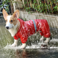 HKM-7145021 Reflective Waterproof Boxer Jumpsuit for Pets - Double-Breathable Raincoat Available in Various Sizes