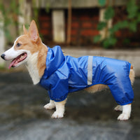 HKM-7145021 Reflective Waterproof Boxer Jumpsuit for Pets - Double-Breathable Raincoat Available in Various Sizes