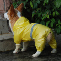 HKM-7145021 Reflective Waterproof Boxer Jumpsuit for Pets - Double-Breathable Raincoat Available in Various Sizes