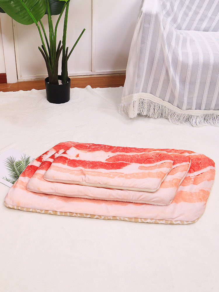 HKM-7145277 Soft and Warm Cotton Cat and Dog Sleeping Mat with Novel Food Shapes