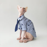 HKM-7146045 Lightweight Cotton Shirt for Hairless Cats - Breathable Casual Apparel