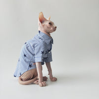 HKM-7146045 Lightweight Cotton Shirt for Hairless Cats - Breathable Casual Apparel