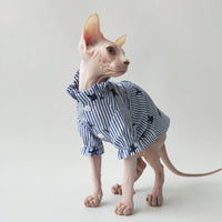 HKM-7146045 Lightweight Cotton Shirt for Hairless Cats - Breathable Casual Apparel