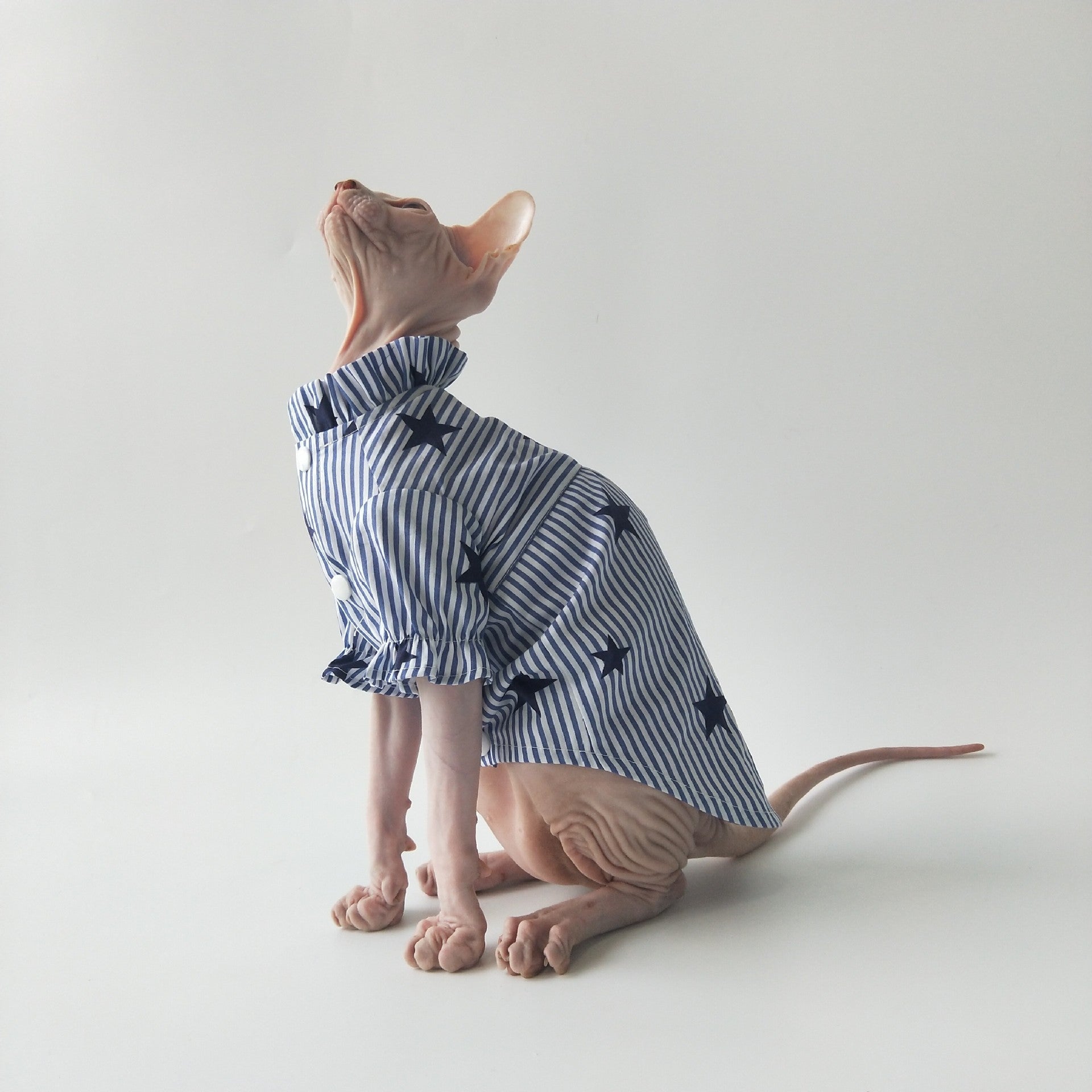 HKM-7146045 Lightweight Cotton Shirt for Hairless Cats - Breathable Casual Apparel