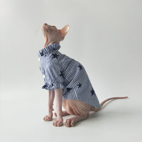 HKM-7146045 Lightweight Cotton Shirt for Hairless Cats - Breathable Casual Apparel