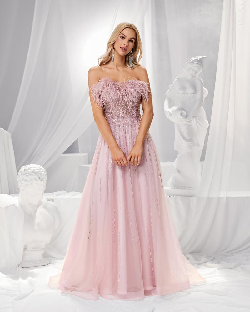 HKM-714643 Elegant Pink Evening Gown for Women - EZ25187