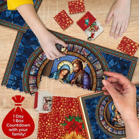 HKM-714707 Christmas Jesus Style Paper Advent Calendar Puzzle - 30x23x5.5cm
