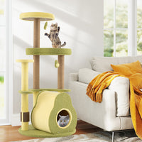 HKM-7147709 Multi-Level Cat Tower with Avocado-Shaped Platform and Cozy Cat House