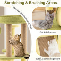 HKM-7147709 Multi-Level Cat Tower with Avocado-Shaped Platform and Cozy Cat House